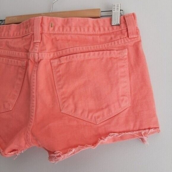 J BRAND Cut-off Short Fringe Hem Coral Neon Sz 27 - Picture 7 of 11